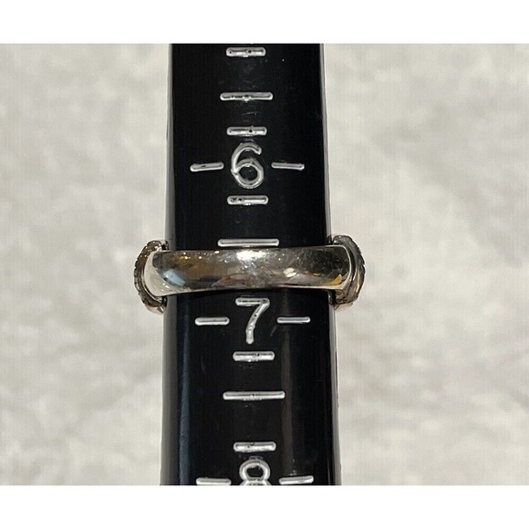 Designer Womens Carnelian Marcasite Sterling Silver Art Deco Style Ring Sz 6.75 - Picture 5 of 8